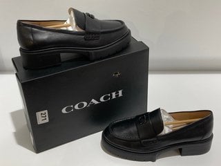 COACH WOMEN'S LEAH LEATHER LOAFERS - BLACK - UK 6 - RRP £195: LOCATION - LUXURY