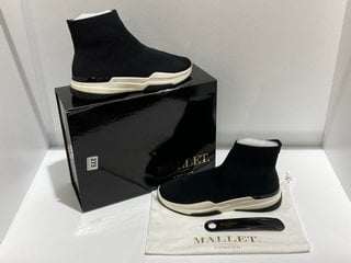 MALLET MEN'S SOCK RUNNER 247 TRAINERS - BLACK - UK 10 - RRP £170: LOCATION - LUXURY