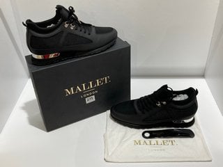 MALLET BTLR DIVER 1.0 TRAINERS TRIPLE BLACK SIZE 10 - RRP £175: LOCATION - LUXURY