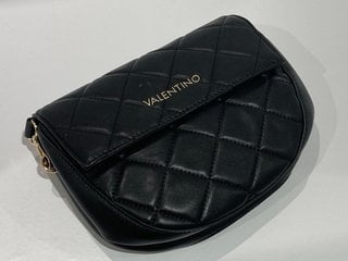 VALENTINO WOMEN'S BIGS FAUX LEATHER FLAP BAG - BLACK - RRP £99: LOCATION - LUXURY