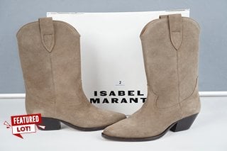 ISABEL MARANT WOMEN'S DUERTO SUEDE WESTERN BOOTS - TAUPE - UK 7 - RRP £650: LOCATION - LUXURY