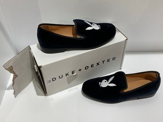 DUKE + DEXTER X PLAYBOY MEN'S DUKE PLAYBOY BUNNY LOAFERS - BLACK - UK 10 - RRP £220: LOCATION - LUXURY