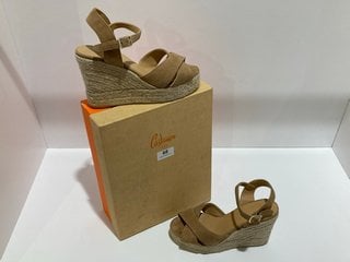 CASTAÑER WOMEN'S BLAUDELL WEDGED ESPADRILLE SANDALS - TOSTADO - UK 4.5 - RRP £160: LOCATION - LUXURY