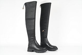 COACH WOMEN'S JOLIE LEATHER THIGH-HIGH BOOTS - BLACK - UK 4 - RRP £395: LOCATION - LUXURY