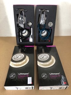 2 X LITTMANN CLASSIC III STETHOSCOPES IN BLUE/BLACK - £89 EACH: LOCATION - PB