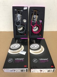 2 X LITTMANN CLASSIC III STETHOSCOPES IN RED/GREY- £89 EACH: LOCATION - PB