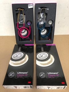 2 X LITTMANN CLASSIC III STETHOSCOPES IN AQUA/PINK - £89 EACH: LOCATION - PB