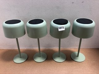 2 X SET OF 2 INDOOR/OUTDOOR TABLE LAMPS IN GREEN: LOCATION - AR6