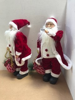 2 X FESTIVE PRE-LIT STANDING SANTA DECORATIONS: LOCATION - AR6