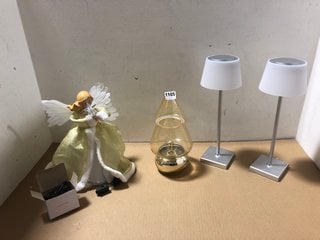 3 X ASSORTED HOUSEHOLD ITEMS TO INCLUDE HOME REFLECTIONS 2-IN-1 LAMP WITH LIGHT STRAND & BULB: LOCATION - AR8