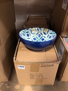 QTY OF WR LEVANTINE 20 CM BLUE FLORAL BOWLS: LOCATION - BR16