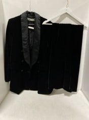 ZARA WOMENS SUEDE 2 PIECE SUIT IN BLACK TO INCLUDE LARGE TROUSERS & XL BLAZER