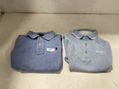 POLO RALPH LAUREN LONG SLEEVE POLO SHIRT IN LIGHT BLUE SIZE 5 & HUGO BOSS SLIM FIT LONG SLEEVE POLO SHIRT IN LIGHT BLUE SIZE 6