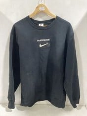 NIKE JEWEL CREWNECK X SUPPREME BLACK SWEATER- SIZE L- £291