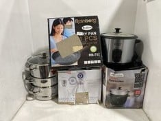 QTY OF ASSORTED KITCHEN ITEMS TO INCLUDE RAINBERG 32CM FRY PAN