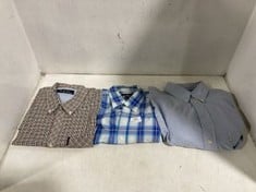 3 X ASSORTED MENS SHIRTS TO INCLUDE BEN SHERMAN LONG SLEEVE SHIRT IN LIGHT BLUE SIZE LARGE