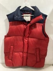 TOMMY JEANS MENS GILET IN RED & NAVY SIZE XXL