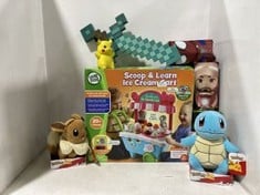 QTY OF ASSORTED CHILDRENS TOYS TO INCLUDE LEAP FROG SCOOP & LEARN ICE CREAM CART