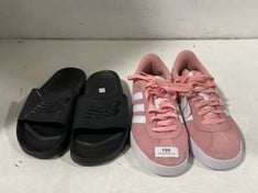 2 X ASSORTED ADULTS SHOES TO INCLUDE ADIDAS WOMENS VL COURT 3.0 IN PINK SIZE UK6