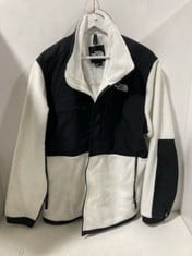 THE NORTH FACE MENS ZIP UP FLEECE JACKET IN WHITE/BLACK SIZE XL