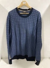 HUGO BOSS GEOMETRIC SWEATER IN BLUE SIZE LARGE RRP £429