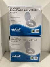 2 X AIDAPT THE VISCOUNT RAISED TOILET SEAT WITH LID