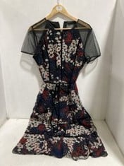 PHASE EIGHT WOMENS FLORAL DRESS IN BL[ACK SIZE 16