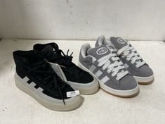 ADIDAS ZNSORED HI SKATEBOARDING TRAINERS IN BLACK/WHITE- SIZE UK 5 TO INCLUDE ADIDAS CAMPUS 00S IN COLOUR GREY/WHITE-SIZE UK 5- TOTAL RRP £175