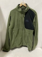 QUIKSILVER FULL ZIP GREEN FLEECE IN SIZE L