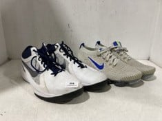 2 X NIKE TRAINERS TO INCLUDE NIKE VAPORMAX FK-3 IN OFF WHITE/BLUE SIZE UK 10 RRP £209.99