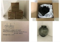 3 X BOXES OF NKUKU VANITA GLASS VASES IN GREEN