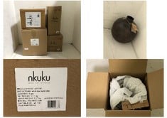 4 X ASSORTED NKUKU ITEMS TO INCLUDE NKUKU ANJUNA VASE IN LARGE