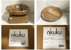 2 X ASSORTED NKUKUI TEMS TO INCLUDEADAR MANGO WOOD BOWL