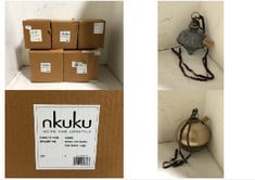 5 X ASSORTED NKUKU ITEMS TO INCLUDE NKUKU KONARA GIANT BAUBLE IN GOLD CRACKLE