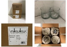 3 X BOXES OF NKUKU GLASSESS TO INCLUDE NKUKU MILA TUMBLER IN CLEAR SET OF 4