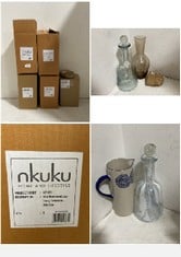 6 X ASSORTED NKUKU ITEMS TO INCLUDE NKUKU YALA HAMMERED JUG IN DUSTY TERRACOTTA