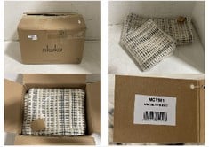 NKUKU BOX OF MIKA SQUARE CUSHION COVERS IN NATURAL - RRP £44 EACH