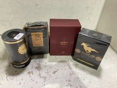 4 X ASSORTED ARABIAN PERFUMES TO INCLUDE LATTAFA PRIDE NEBRAS EDP 100ML