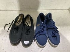 VANS CLASSIC PUMPS IN BLACK SIZE UK 8 TO INCLUDE LUKE TRAINERS IN NACY SIZE UK 10