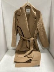 ABERCROMBIE & FITCH LONG WOMENS TRENCH COAT IN BROWN FAUX SUEDE - SIZE XL - RRP £170