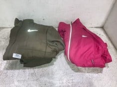 3 X OUTDOOR CLOTHING TO INCLUDE NIKE PINK OUTDOOR SPORTS JACKET STORM-FIT- SIZE M