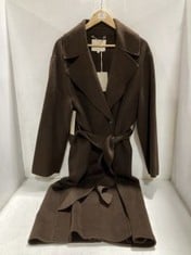 JIGSAW DOUBLE FACED COCOON WRAP COAT CHOCOLATE BROWN - SIZE M - RRP £375