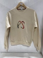 PAUL SMITH PS SWIRL COTTON SWEATSHIRT IN COLOUR CREAM- SIZE XS-RRP £150