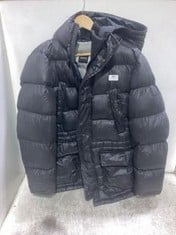 HUGO BOSS HOODED PUFFER JACKET BLACK SIZE 48 RRP- Â£349