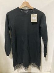 S M ALL SAINTS SWEATER WITH LACE TRIM IN BLACK AGE 11 YEARS