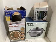 4 X ASSORTED HOUSE ITEMS TO INCLUDE MORPHY RICHARDS SEAR AND STEW 6.5L SLOW COOKER