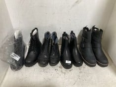 4 X ASSORTED WOMENS BOOTS TO INCLUDE HUSH PUPPIES ANKLE BOOTS IN BLACK SIZE 5