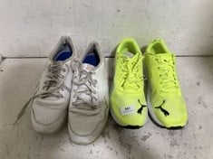 2 X ASSORTED ADULTS TRAINERS TO INCLUDE PUMA MENS AVIATOR PROFOAM SKY LIGHTWEIGHT RUNNING SHOES - LIME SQUEEZE SIZE 8.5