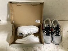 2 X ASSORTED CHILDRENS TRAINERS TO INCLUDE ADIDAS HOOPS 3.0 IN WHITE SIZE 10