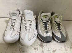 2 X ASSORTED ADULT TRAINERS TO INCLUDE NIKE AIR MAX 95 IN WHITE SIZE 5